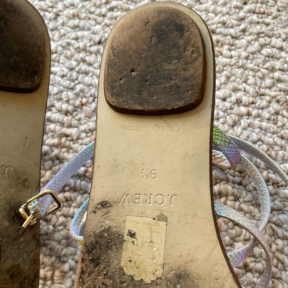 J.Crew Iridescent Leather Ankle Strap Sandals - Picture 11 of 11